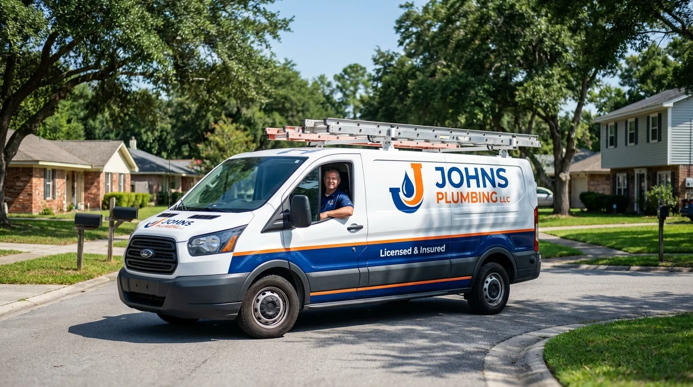 Johns Plumbing LLC service van in Sneads, FL