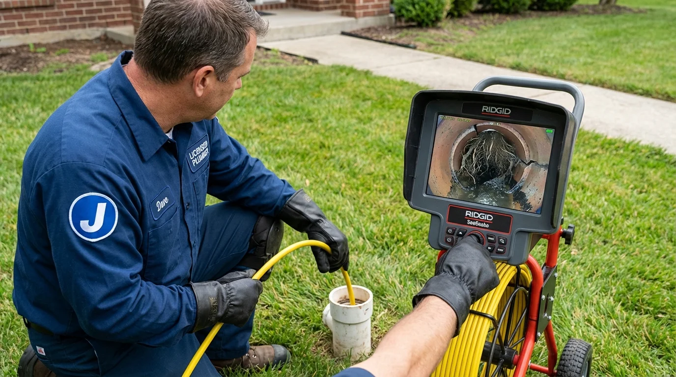 Sewer camera inspection being performed by Johns Plumbing LLC in Sneads